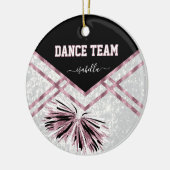 Glitzer des Tanzteams Schwarz, Weiß und Rosa Keramik Ornament (Links)