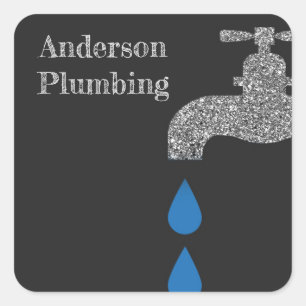 Glitzer des Tropfschlauches und des Wasserreiniger Quadratischer Aufkleber