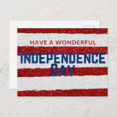 Glitzer des Unabhängigkeitstages Postkarte (Vorne/Hinten)