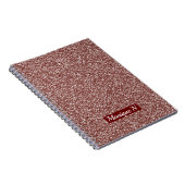 Glitzer Design Rose Gold Monogram Notebook Notizblock (Rechte Seite)