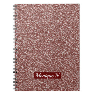 Glitzer Design Rose Gold Monogram Notebook Notizblock