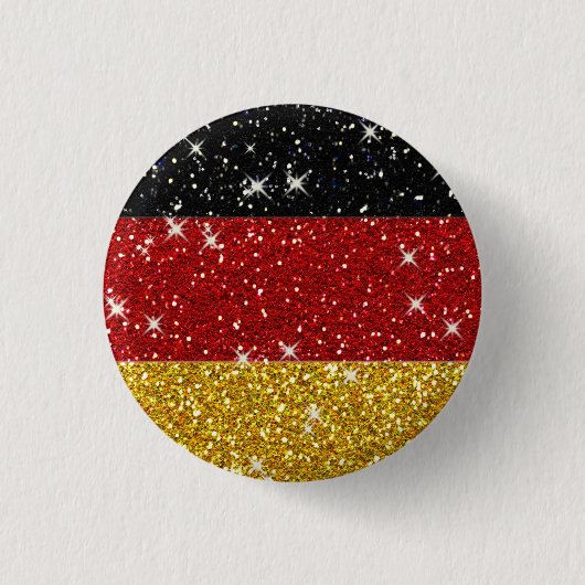Glitzer Deutschland Flagge mit Glitzern Button (Vorderseite)