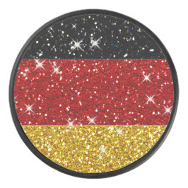 Glitzer Deutschland Flagge mit Glitzern Eishockey Puck