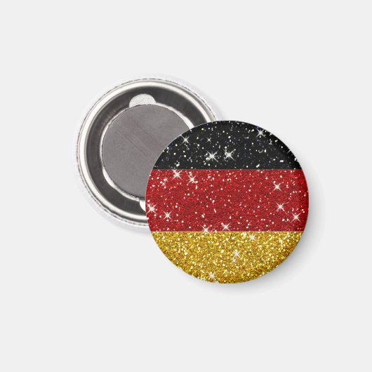 Glitzer Deutschland Flagge mit Glitzern Magnet (Vorderseite/Rückseite)