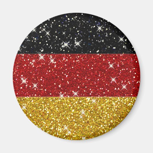 Glitzer Deutschland Flagge mit Glitzern Magnet (Vorne)