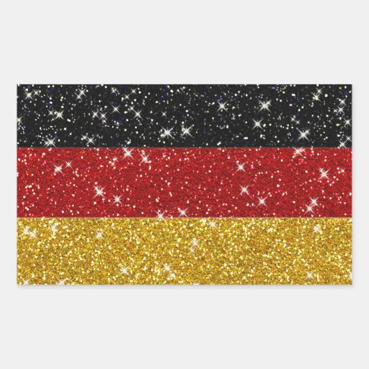 Glitzer Deutschland Flagge mit Glitzern Rechteckiger Aufkleber (Vorderseite)