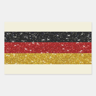 Glitzer Deutschland Flagge mit Glitzern Rechteckiger Aufkleber