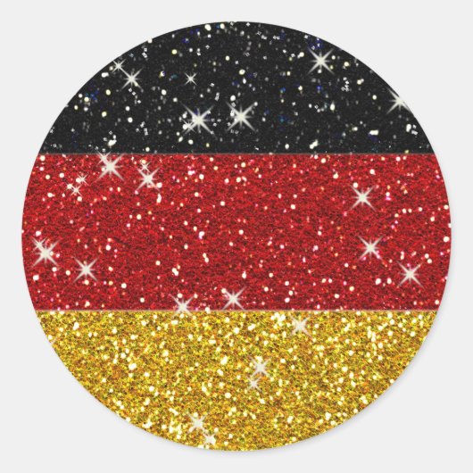 Glitzer Deutschland Flagge mit Glitzern Runder Aufkleber (Vorderseite)