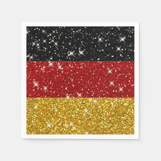 Glitzer Deutschland Flagge mit Glitzern Serviette (Vorderseite)