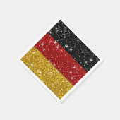 Glitzer Deutschland Flagge mit Glitzern Serviette (Ecke)