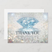 Glitzer Diamond Gemstone Schmuckdesigner Danke U Postkarte (Vorne/Hinten)