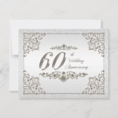 Glitzer Diamond zum 60. Hochzeitstag Einladung (Vorderseite)