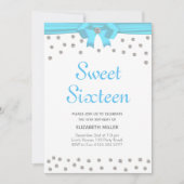 Glitzer Diamonds 16 . Geburtstag auf White Einladung (Vorderseite)