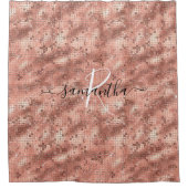 Glitzer-Disco-Ball-Monogramm-Name Duschvorhang (Vorderseite)