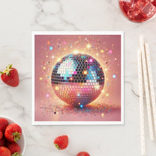 Glitzer Disco Ball Servietten! Serviette (Beispiel)