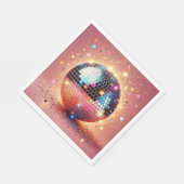 Glitzer Disco Ball Servietten! Serviette (Ecke)