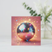 Glitzer Disco-Kartenkugel. Karte (Stehend Vorderseite)