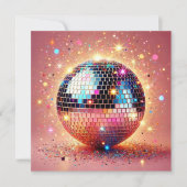 Glitzer Disco-Kartenkugel. Karte (Vorderseite)