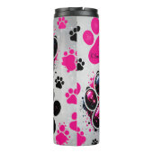 Glitzer Dog Paw druckt Abstrakt Thermosbecher (Rückseite)