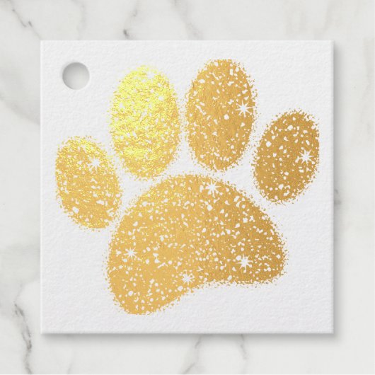 Glitzer Dog Paw Print Geschenkanhänger (Vorderseite)
