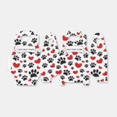 Glitzer Dog Paw Prints and Red Hearts Individuelle Geschenkschachtel (Ungefaltet)