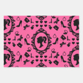 Glitzer Doll Birthday Pink Glam Fashion Geschenkpapier Set (Vorderseite 2)