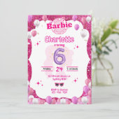 Glitzer Doll Inspirierte Einladung zum Geburtstag (Stehend Vorderseite)