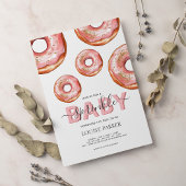 Glitzer Donut Baby Sprinkle Girl Babydusche Einladung