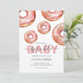 Glitzer Donut Baby Sprinkle Girl Babydusche Einladung (Stehend Vorderseite)