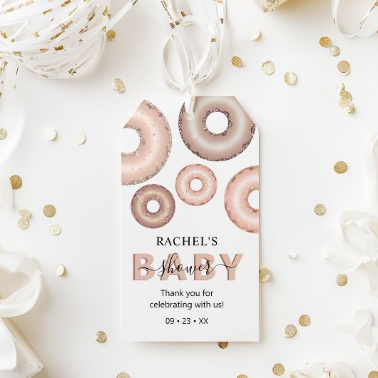 Glitzer Donut Baby Sprinkle Girl Babydusche Geschenkanhänger