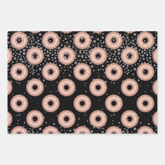 Glitzer Donut Confetti Pattern Geschenkpapier Set (Vorderseite 2)
