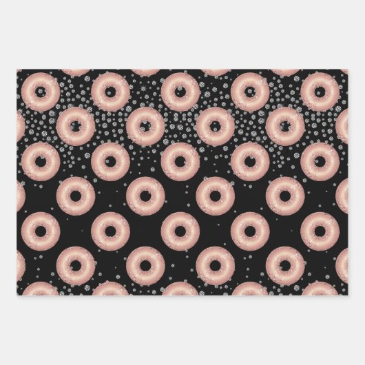 Glitzer Donut Confetti Pattern Geschenkpapier Set (Vorderseite)