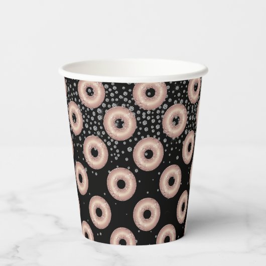 Glitzer Donut Confetti Pattern Pappbecher (Rückseite)