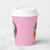 Glitzer-Donut-Papierbecher. Pappbecher (Links)