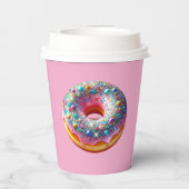 Glitzer-Donut-Papierbecher. Pappbecher (Rückseite)