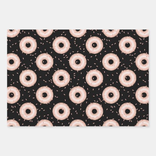 Glitzer Donut Pattern Geschenkpapier Set (Vorderseite)