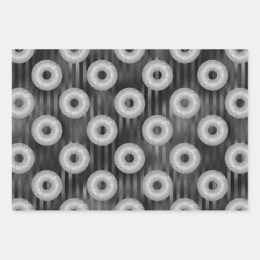 Glitzer Donut Pattern Geschenkpapier Set (Vorderseite 2)