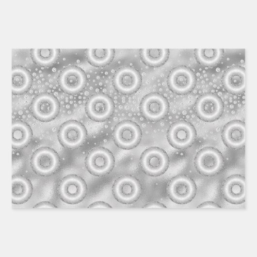 Glitzer Donut Pattern Geschenkpapier Set (Vorderseite)