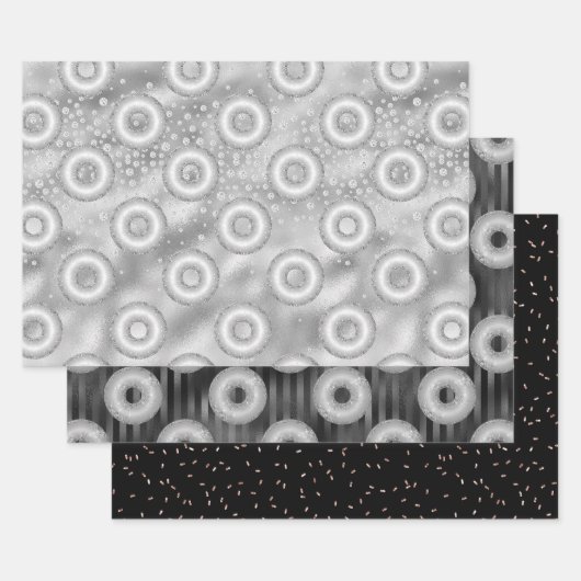 Glitzer Donut Pattern Geschenkpapier Set (Set)