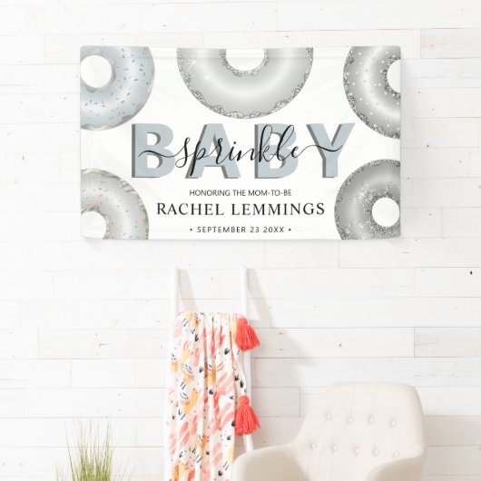 Glitzer Donut Sprinkle Boy Babydusche Banner (Insitu)