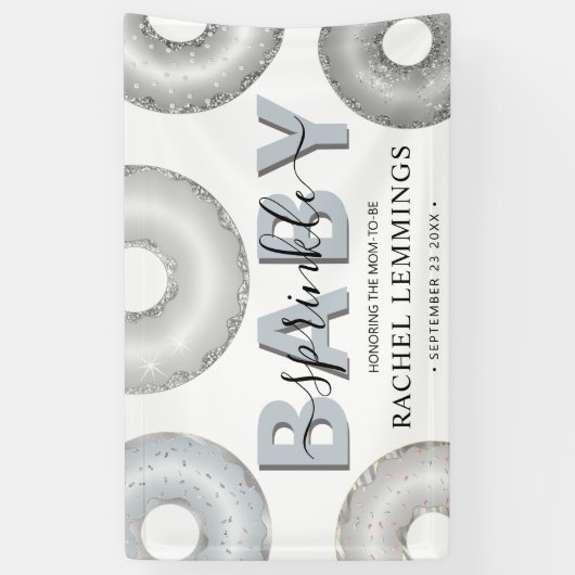 Glitzer Donut Sprinkle Boy Babydusche Banner (Vertikal)