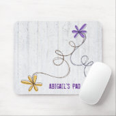 Glitzer Doodle Daisies Wood Mousepad (Mit Mouse)
