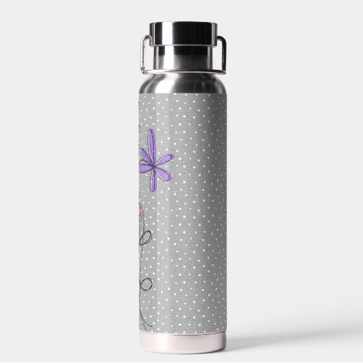 Glitzer Doodle Dots Trinkflasche (Rückseite)