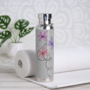 Glitzer Doodle Dots Trinkflasche