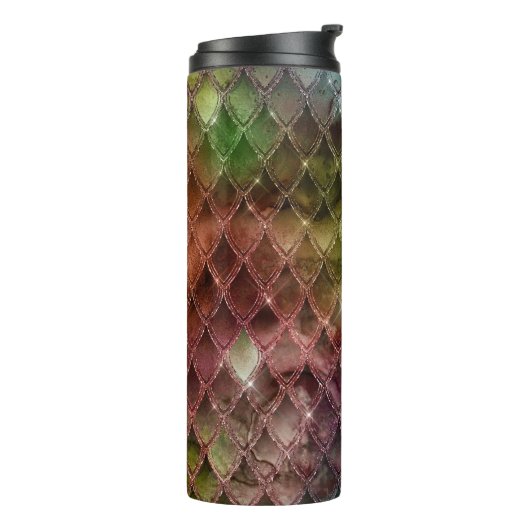 Glitzer Dragon Scale Muster Thermosbecher (Nach links gedreht)