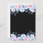 Glitzer Dress Blue Pink Blume Einladung (Rückseite)