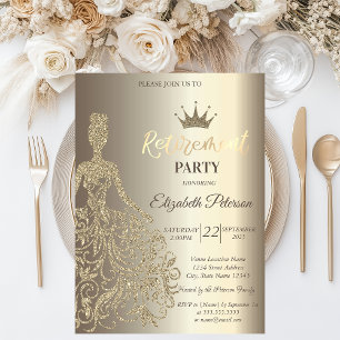 Glitzer Dress, Diamonds Champagne Ruhestand Party Einladung