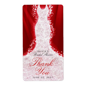 Glitzer Dress on Red Danke Custom Wine Label