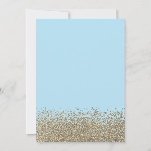 Glitzer Dress, Tiara, Diamonds Light Blue Sweet 16 Einladung (Rückseite)