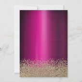 Glitzer Dress, Tiara, Lila Metallisches Brautparty Einladung (Rückseite)